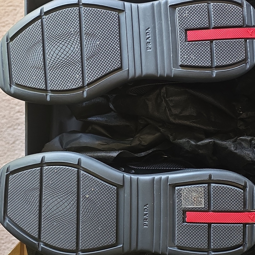 Prada Black Glossy Sneakers - Picture 3 of 6